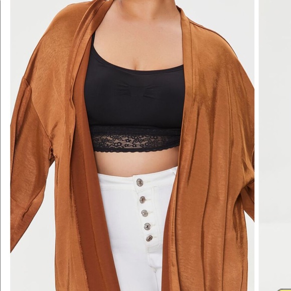 •Plus Size• Open-Front Satin Kimono - Picture 4 of 5